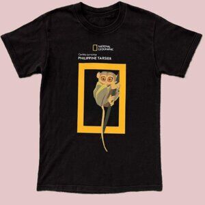 National Geographic Tarsier Monkey Graphic Tee Cute Animal T-Shirt